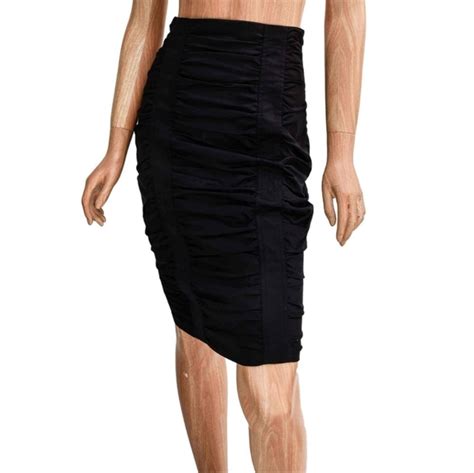 burberry london black ruched pencil skirt|Skirts .